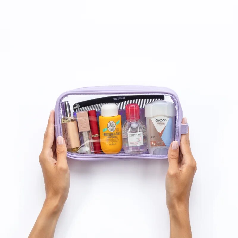 Notino Travel Collection Medium Clear Organizer прозрачна козметична чантичка M Purple 24x125x5 cm 1 бр.