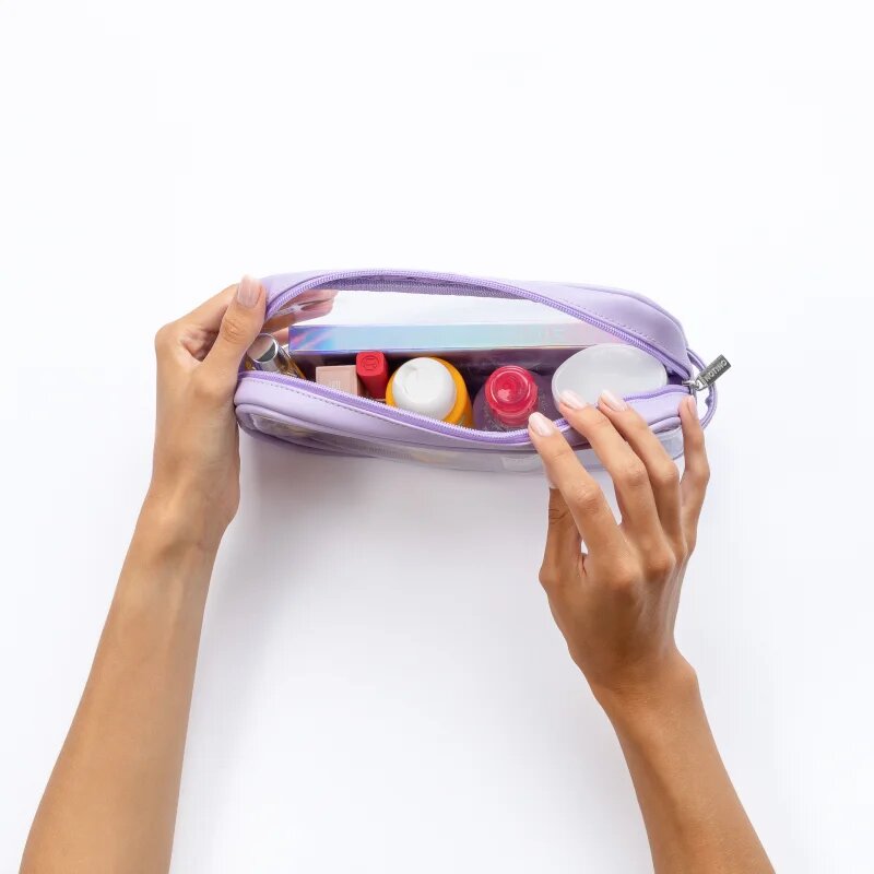 Notino Travel Collection Medium Clear Organizer прозрачна козметична чантичка M Purple 24x125x5 cm 1 бр.