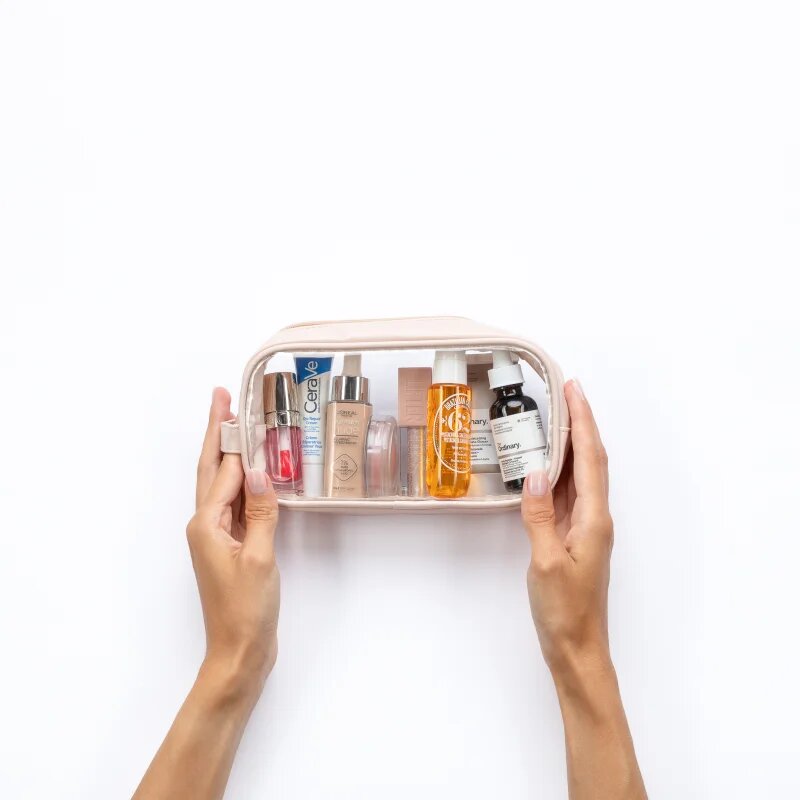 Notino Travel Collection Small Clear Organizer прозрачна козметична чантичка транспарентен S Beige 20x10x5 cm 1 бр.