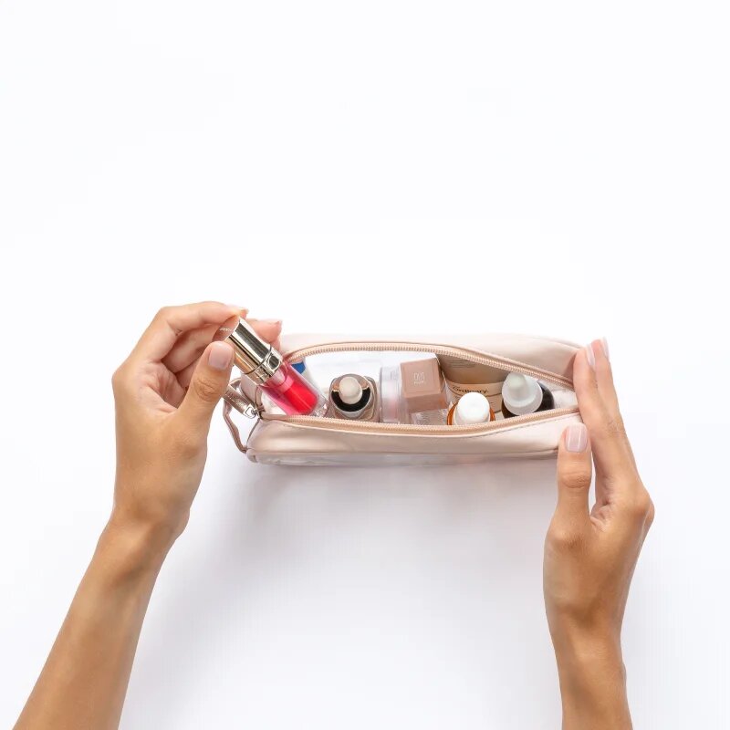 Notino Travel Collection Small Clear Organizer прозрачна козметична чантичка транспарентен S Beige 20x10x5 cm 1 бр.
