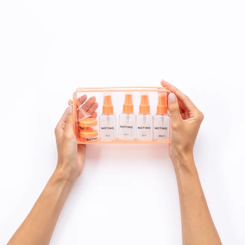 Notino Travel Collection Travel Bottle Set контейнери за пътуване за многократна употреба Peach