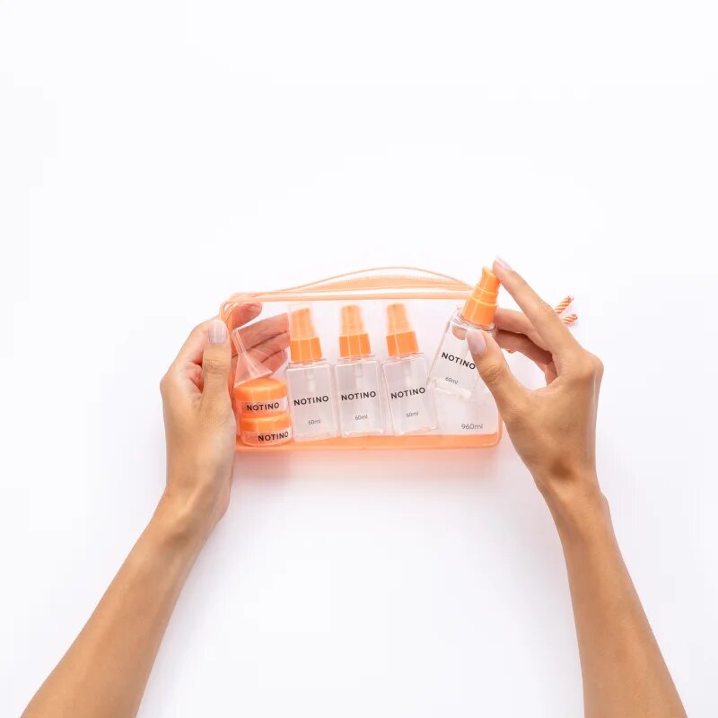 Notino Travel Collection Travel Bottle Set контейнери за пътуване за многократна употреба Peach