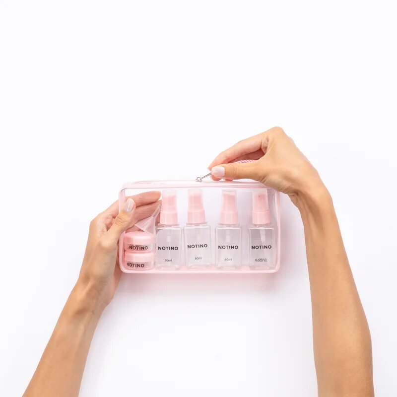 Notino Travel Collection Travel Bottle Set контейнери за пътуване за многократна употреба Pink