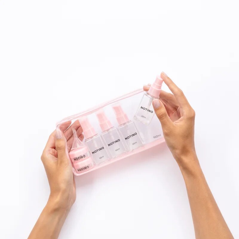 Notino Travel Collection Travel Bottle Set контейнери за пътуване за многократна употреба Pink