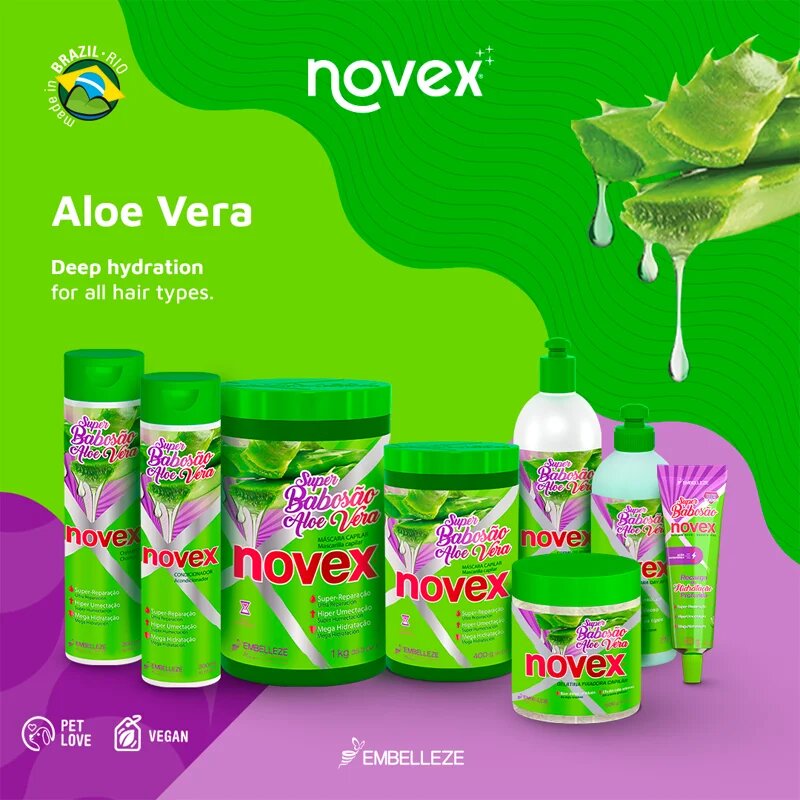 Novex Aloe Vera подхранващ шампоан за възстановяване и подсилване на косата 300 мл.