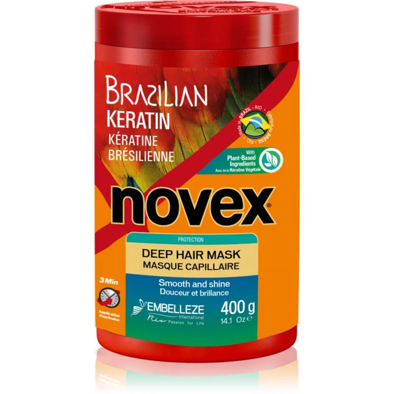 Novex Brazilian Keratin възстановяваща маска за увредена коса 400 гр.