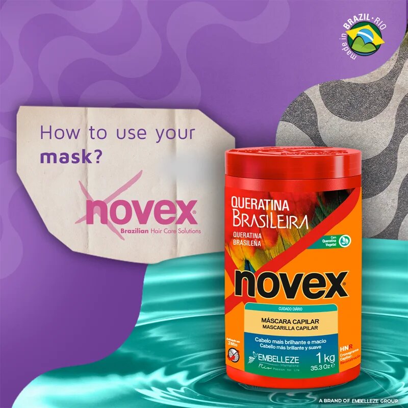Novex Brazilian Keratin възстановяваща маска за увредена коса 400 гр.