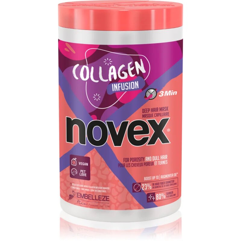 Novex Collagen Infusion подсилваща маска за слаба увредена коса и цъфтящи краища 400 гр.