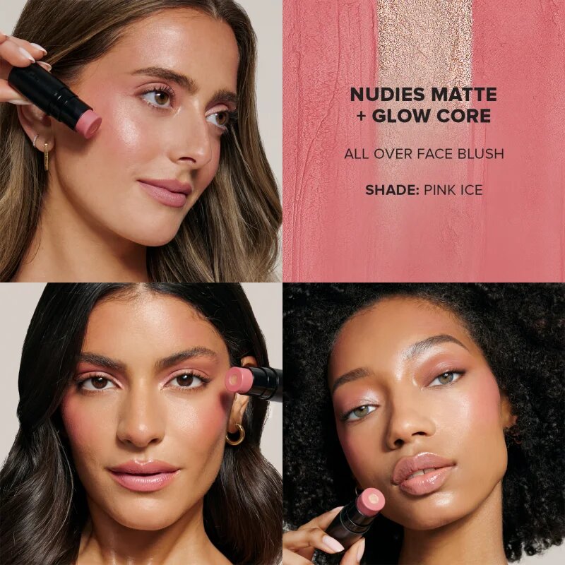 Nudestix Nudies Matte + Glow Core мултифункционален грим за очи устни и лице цвят Pink Ice 6 гр.