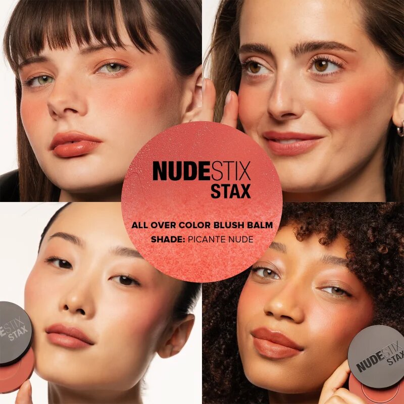 Nudestix Stax All Over Color Blush Balm мултифункционален грим за очи устни и лице цвят Picante Nude 25 гр.