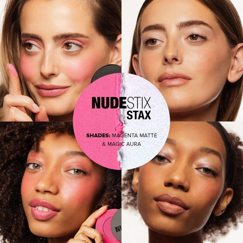 Nudestix Stax Set мултифункционален грим за очи устни и лице цвят Pinkglow 2x2.5 гр.