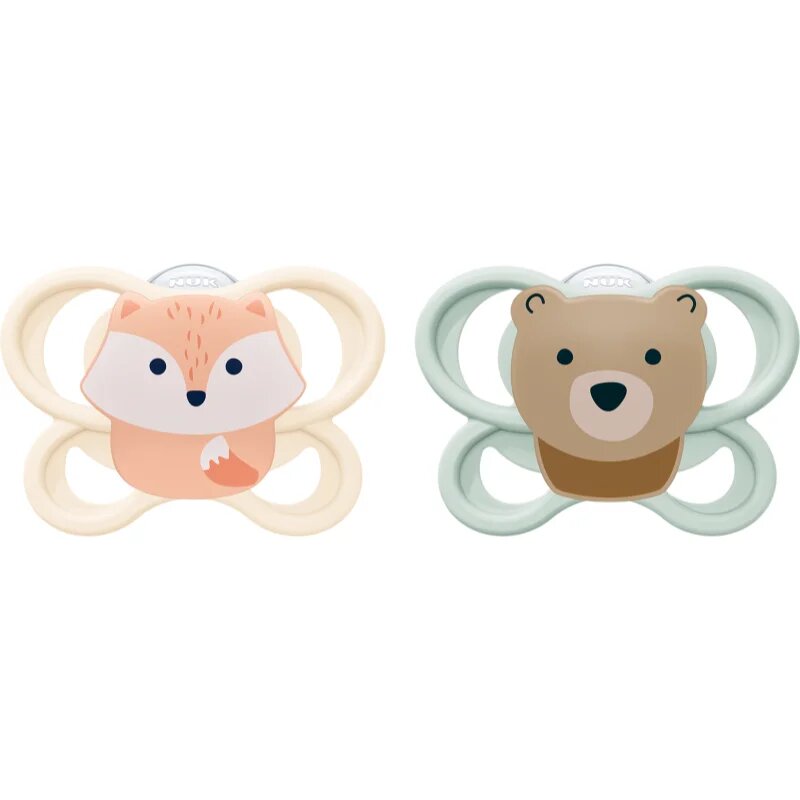 NUK Perfect Match Air 0-2 m биберон Fox/Bear 2 бр.