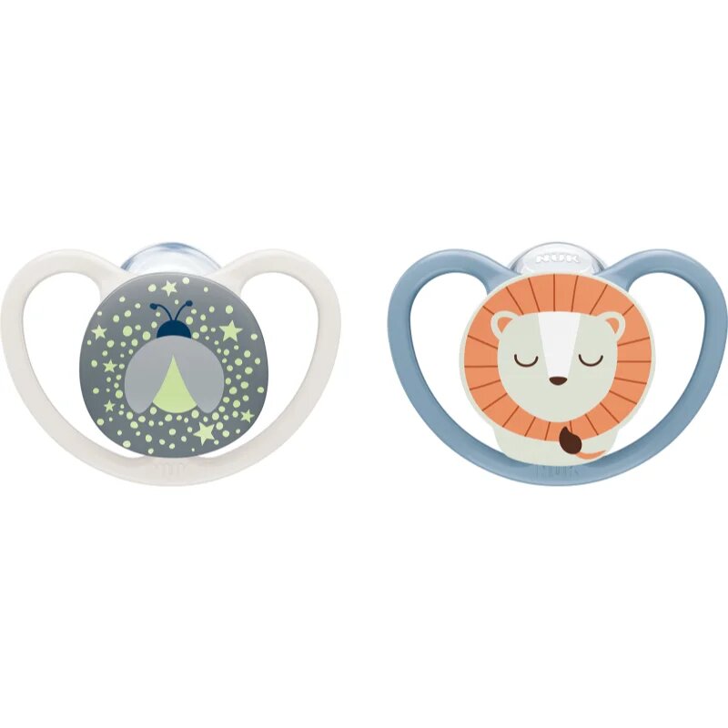 NUK Perfect Match Air Night 0-6 m биберон Firefly/Lion 2 см