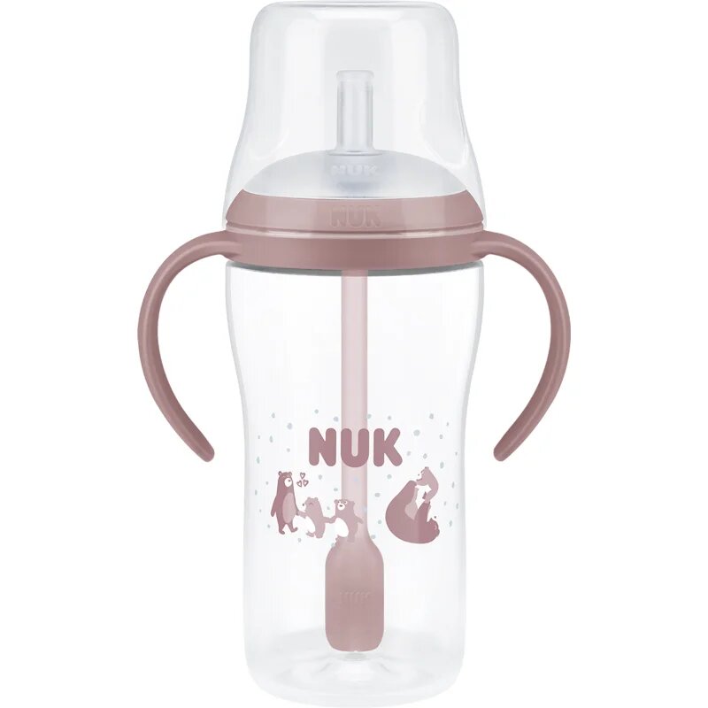 NUK Perfect Match Bear шише със сламка 8m+ 1 бр.