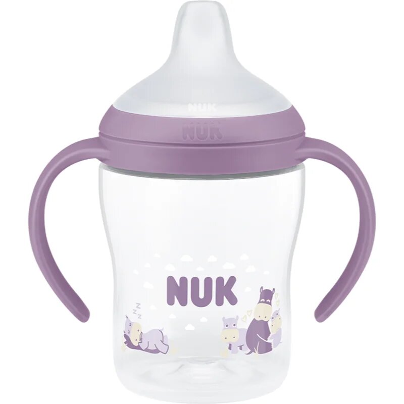 NUK Perfect Match Hippo бебешко шише за самостоятелно пиене с контрол на температурата 6m+ 1 бр.