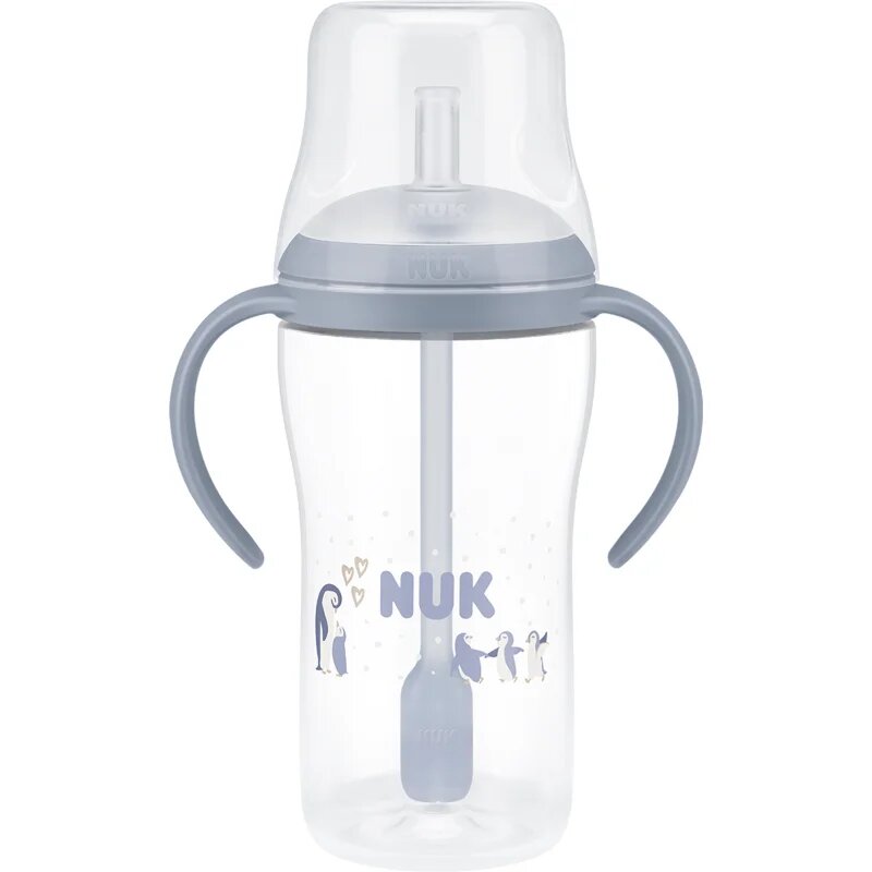 NUK Perfect Match Penguin шише със сламка 8m+ 1 бр.