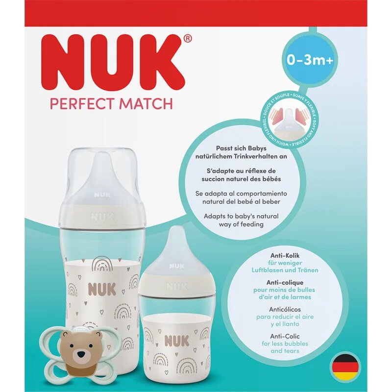 NUK Perfect Match Rainbow подаръчен комплект за бебета 0-3+ m