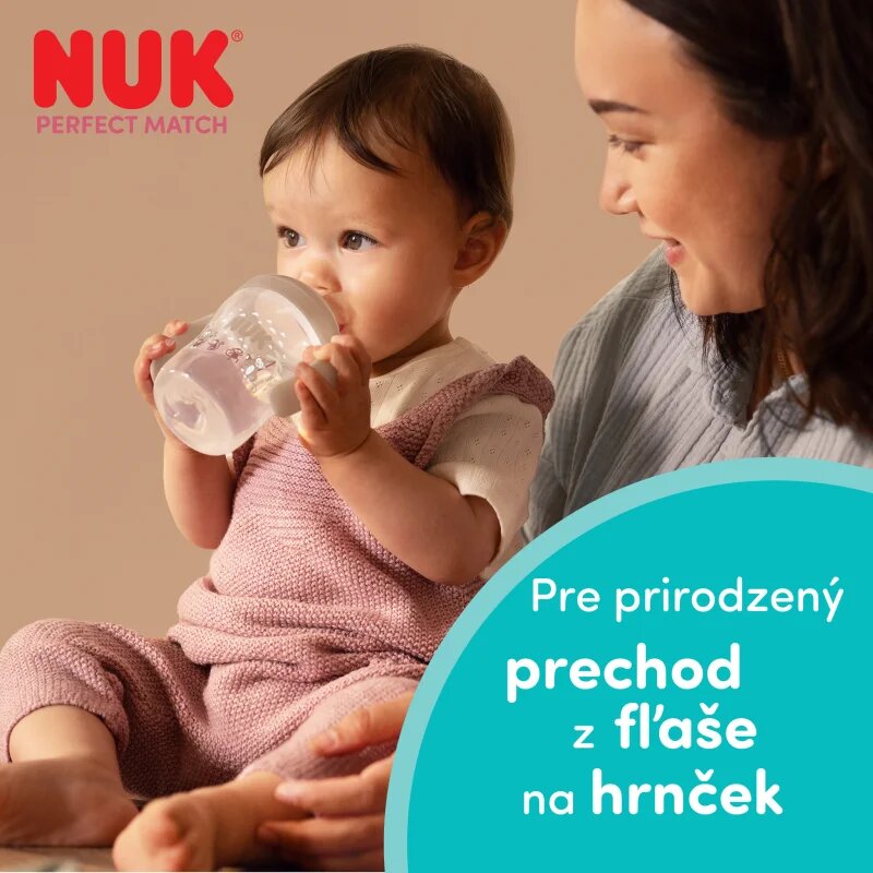 NUK Perfect Match Sheep бебешко шише за самостоятелно пиене с контрол на температурата 6m+ 1 бр.