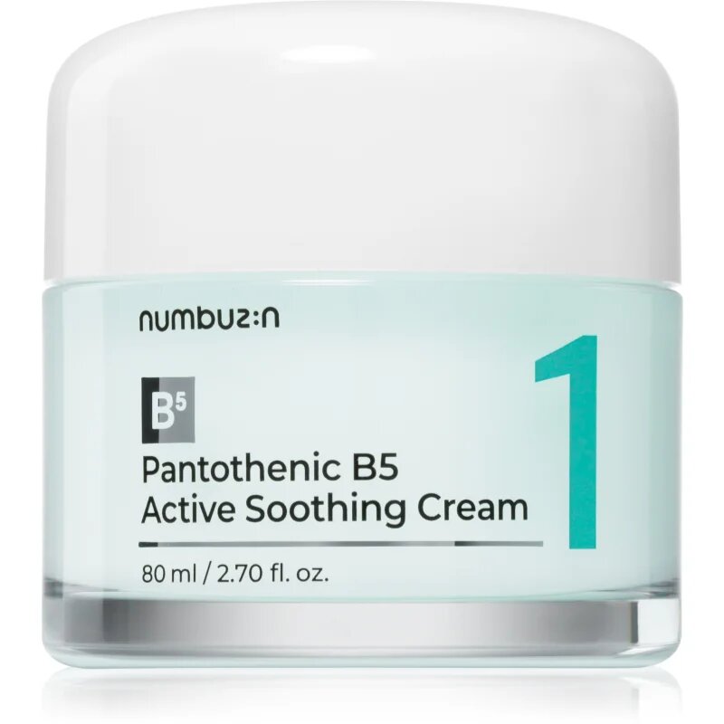Numbuzin No. 1 Pantothenic B5 Active Soothing Cream успокояващ крем за лице с хидратиращ ефект 80 мл.