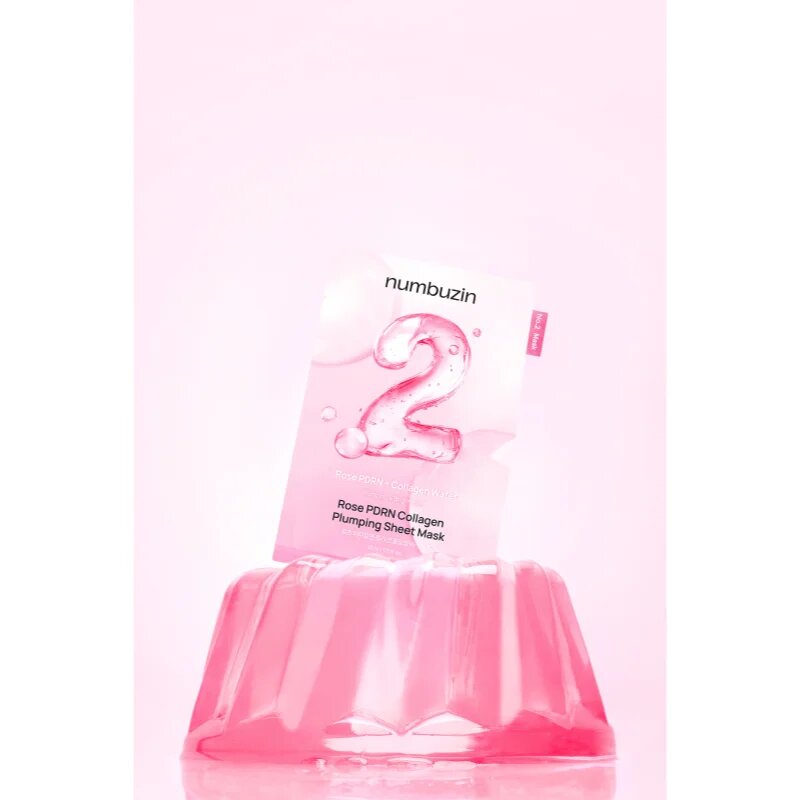 Numbuzin No. 2 Rose PDRN Collagen Plumping Sheet Mask хидратираща платнена маска за озаряване на лицето 5 бр.