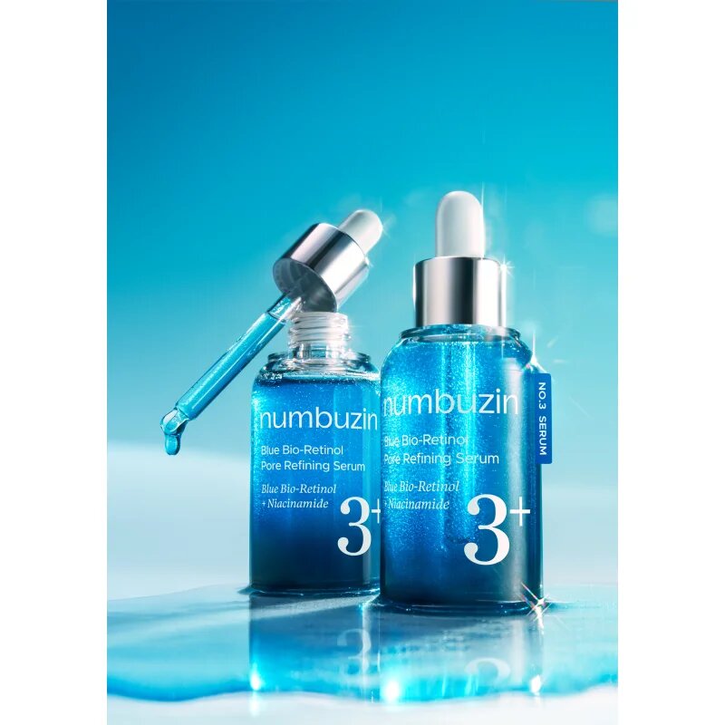 Numbuzin No. 3 Blue Bio-Retinol Pore Refining Serum стягащ серум за лице за изглаждане на кожата и минимизиране на порите 30 мл.