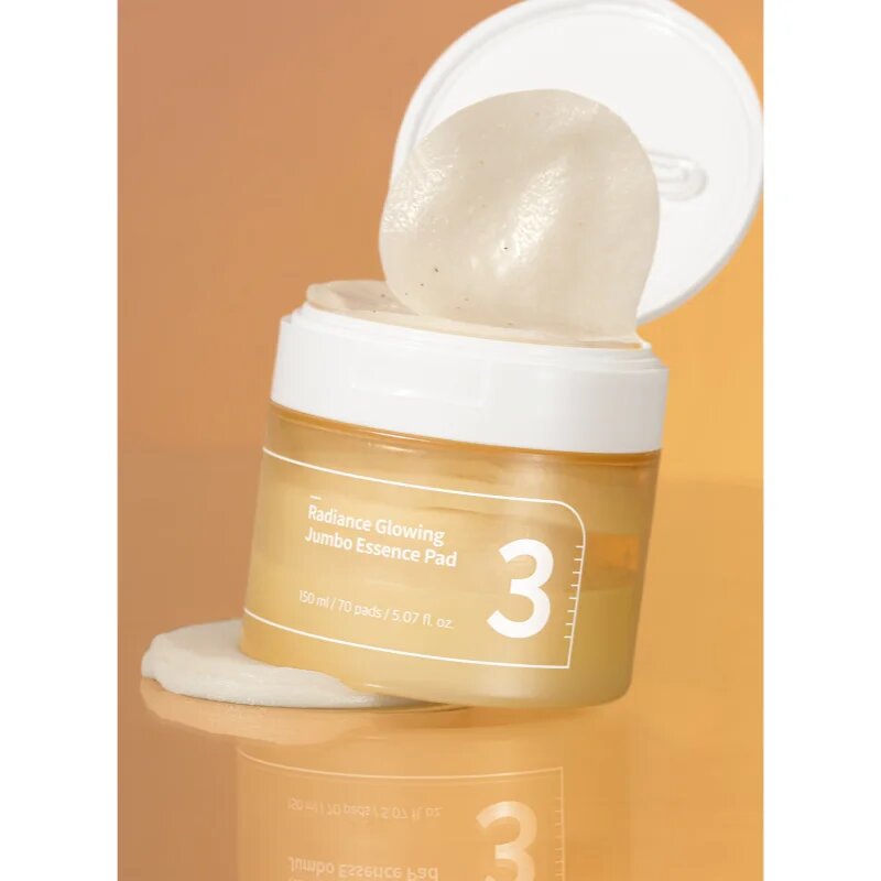 Numbuzin No. 3 Radiance Glowing Jumbo Essence Pad тонизиращи възглавнички за освежаване и хидратация 70 бр.