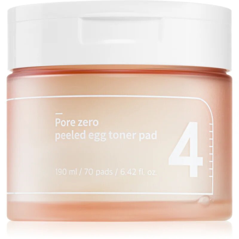 Numbuzin No. 4 Pore Zero Peeled Egg Toner Pad ексфолиращи тампони за лице против мазна кожа и разширени пори 70 бр.