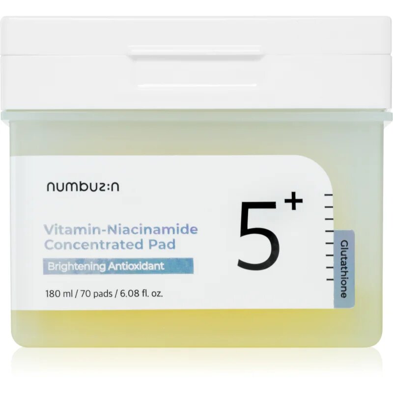 Numbuzin No. 5 Glutathione Vitamin Concentrated Toner Pad тонизиращи възглавнички за освежаване и хидратация 70 бр.