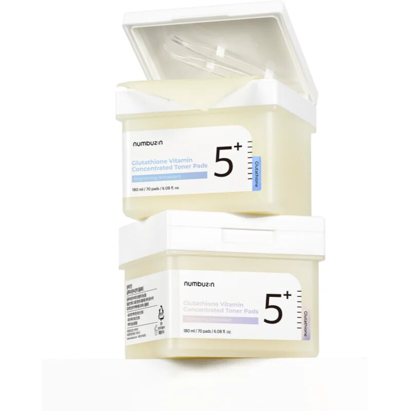 Numbuzin No. 5 Glutathione Vitamin Concentrated Toner Pad тонизиращи възглавнички за освежаване и хидратация 70 бр.