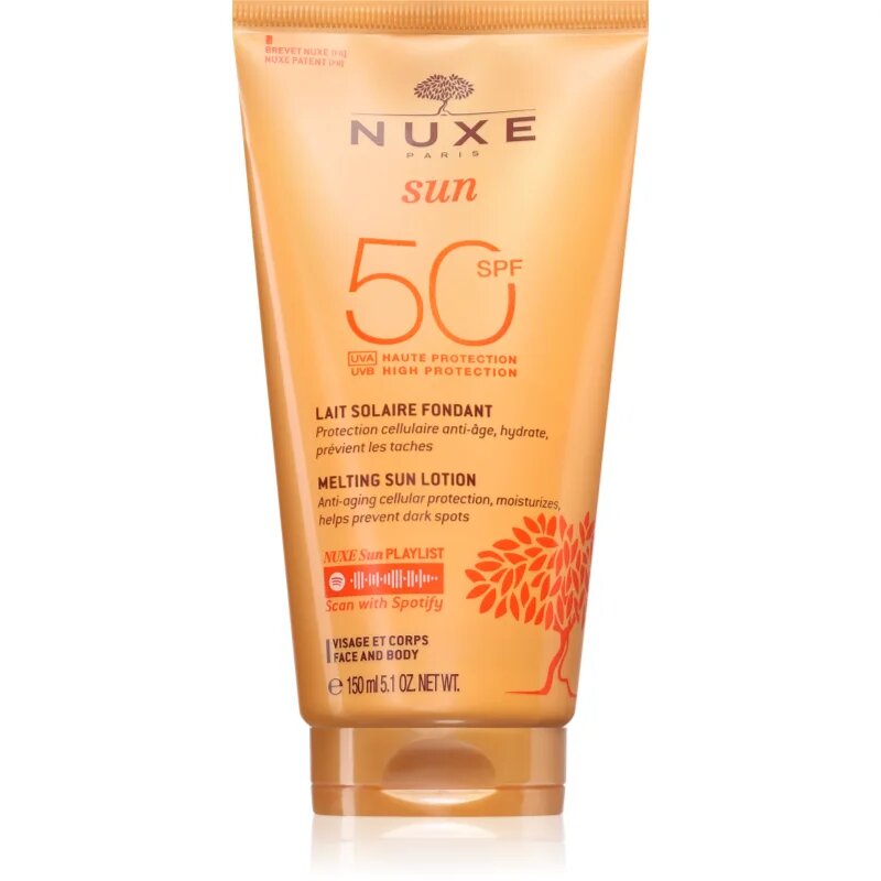 Nuxe Sun Melting Lotion High Protection защитно мляко за загар SPF 50 150 мл.