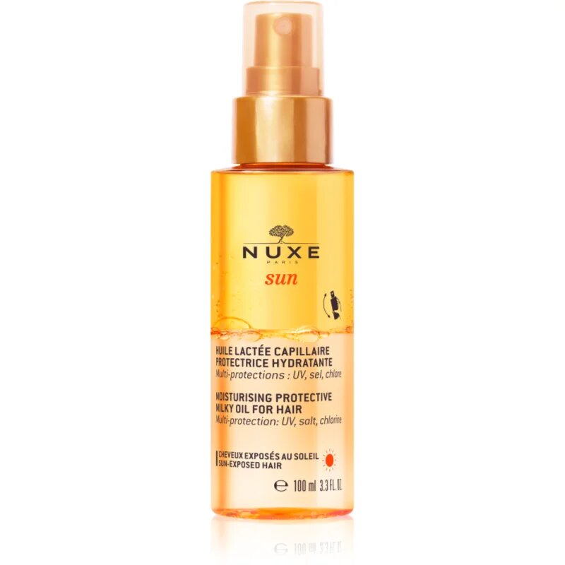 Nuxe Sun Moisturizing Protective Milky Oil For Hair защитно масло за коса увредена от слънце хлор и солна вода 100 мл.