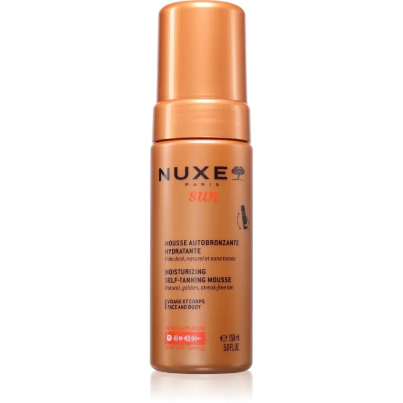 Nuxe Sun Moisturizing Self-Tanning Mousse автобронзираща пяна за лице и тяло 150 мл.