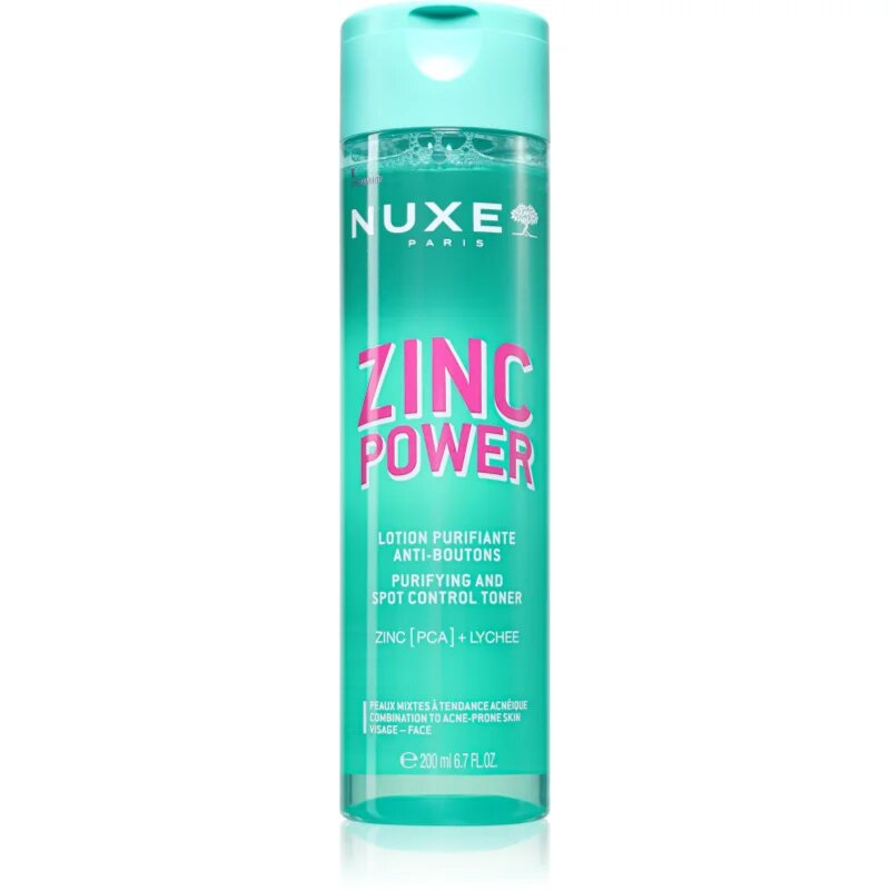 Nuxe Zinc Power Purifying And Spot Control Toner почистващ тоник за мазна и проблемна кожа 200 мл.