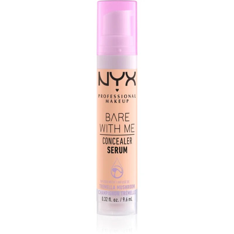 NYX Professional Makeup Bare With Me Concealer Serum овлажняващ коректор 2 в 1 цвят 2.5 Medium Vanilla 96 мл.
