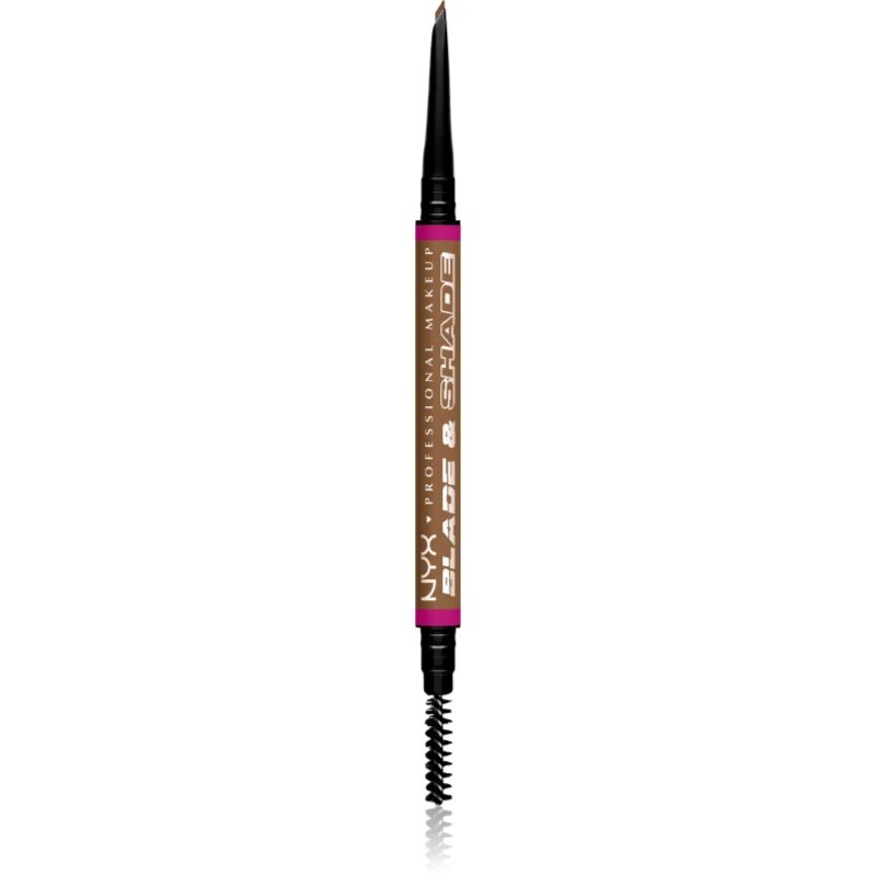 NYX Professional Makeup Blade & Shade молив за вежди с четка цвят 02 Blonde гр.