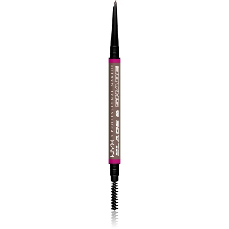 NYX Professional Makeup Blade & Shade молив за вежди с четка цвят 03 Cool Ash Brown гр.