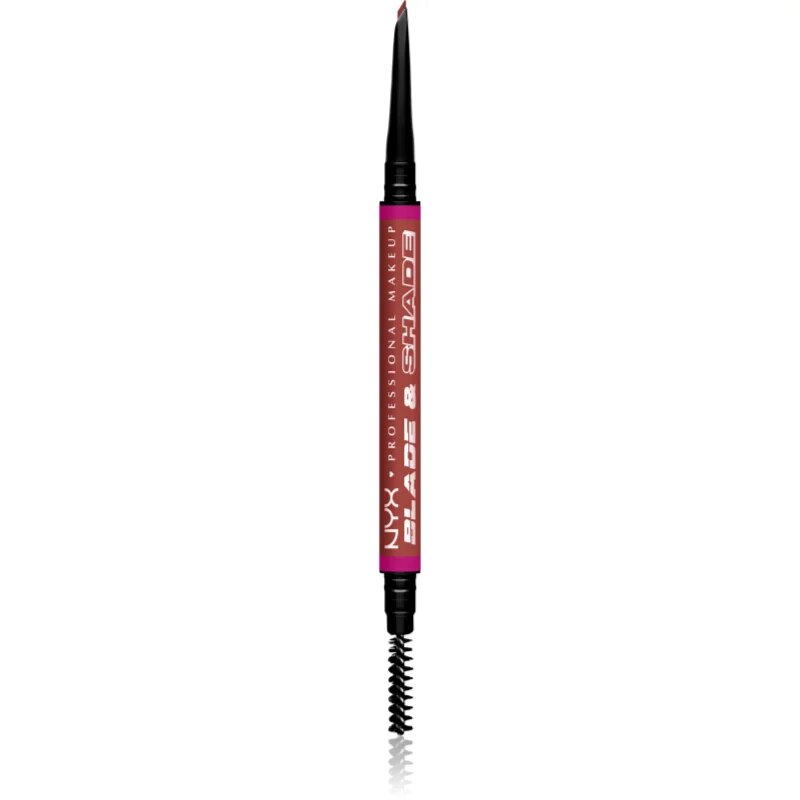 NYX Professional Makeup Blade & Shade молив за вежди с четка цвят 06 Rich Auburn гр.