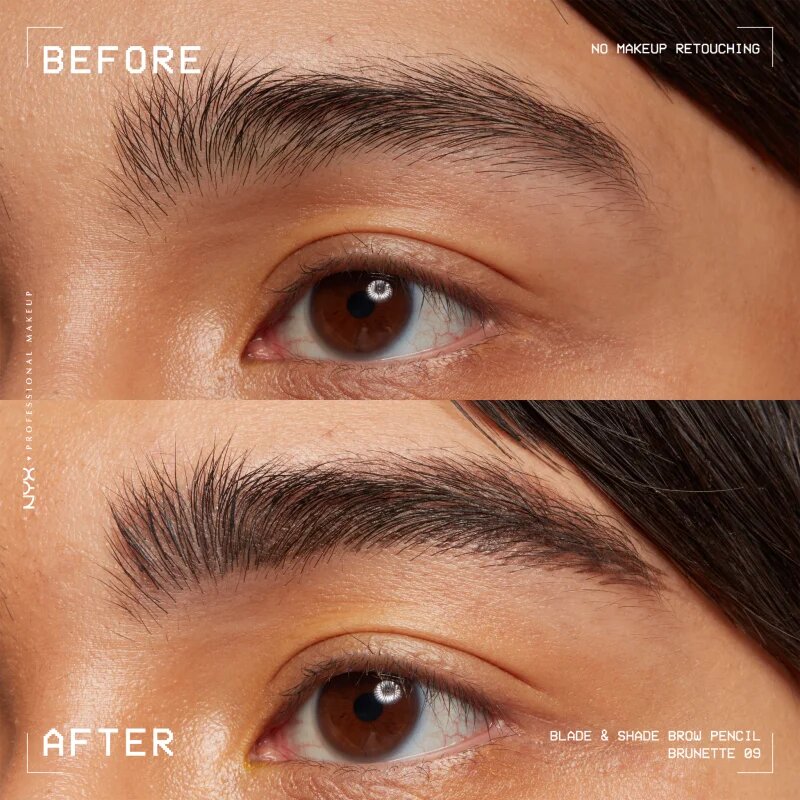 NYX Professional Makeup Blade & Shade молив за вежди с четка цвят 09 Brunette гр.