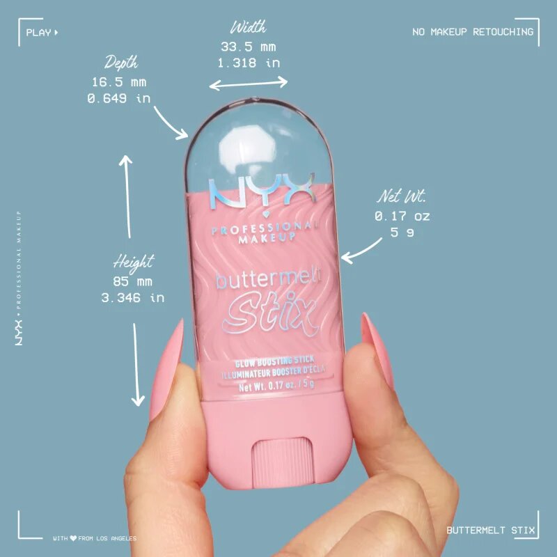 NYX Professional Makeup Buttermelt Glow Stix озаряващ стик цвят 03 That's So Melt 5 гр.