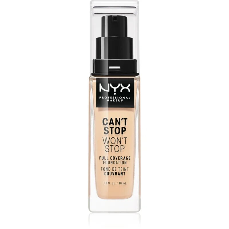 NYX Professional Makeup Can't Stop Won't Stop Full Coverage Foundation високо покривен фон дьо тен цвят 06 Vanilla 30 мл.