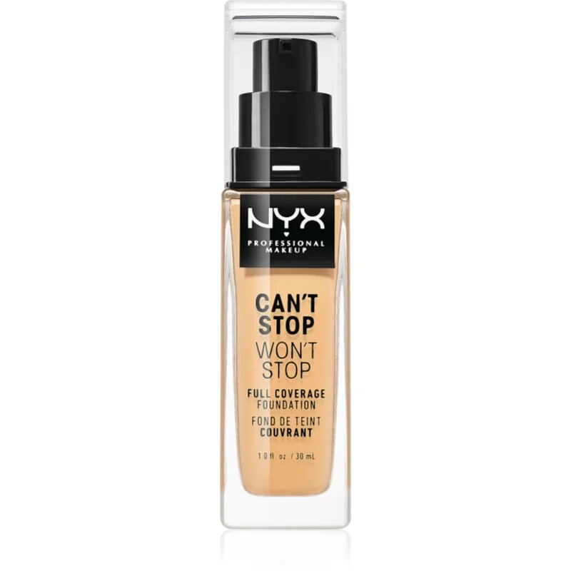NYX Professional Makeup Can't Stop Won't Stop Full Coverage Foundation високо покривен фон дьо тен цвят 10 Buff 30 мл.