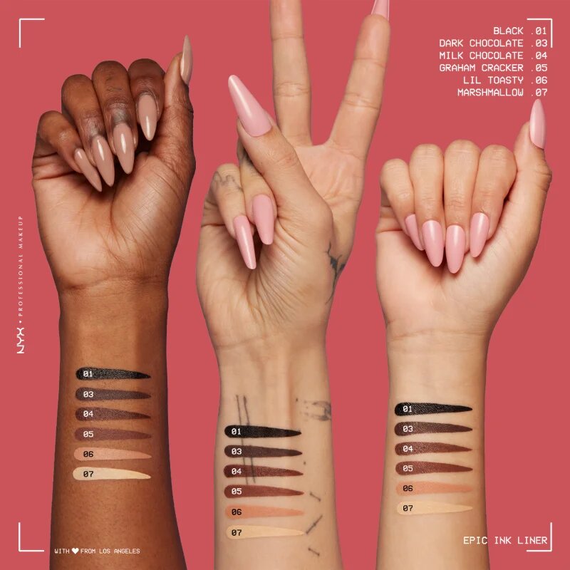 NYX Professional Makeup Epic Ink прецизна водоустойчива очна линия цвят Dark Chocolate 1 мл.