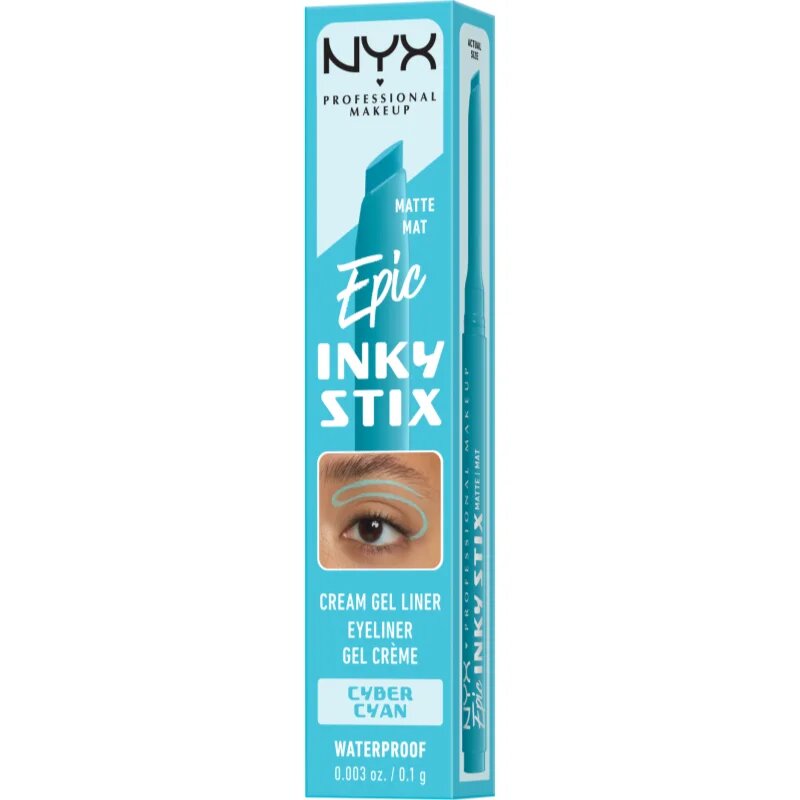 NYX Professional Makeup Epic Inky Stix гел очна линия цвят 07 Cyber Cyan 0.1 гр.