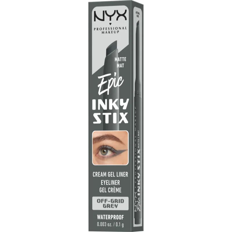NYX Professional Makeup Epic Inky Stix гел очна линия цвят 15 Off-Grid Grey 0.1 гр.