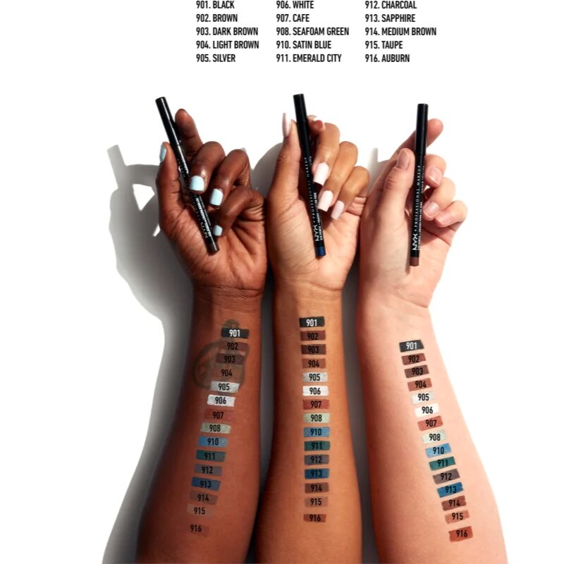 NYX Professional Makeup Eye and Eyebrow Pencil прецизен молив за очи цвят 912 Charcoal 1.2 гр.