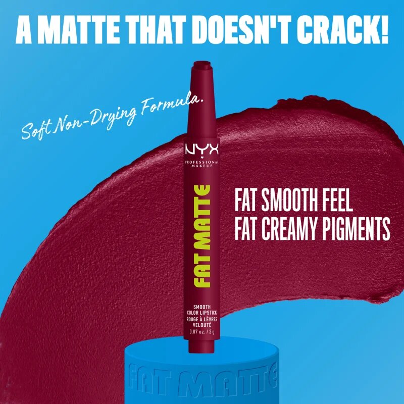 NYX Professional Makeup Fat Matte балсам за устни с матиращ ефект Berry Smooth 2 гр.