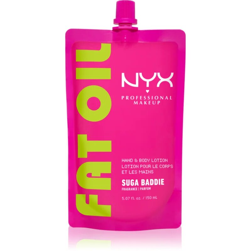 NYX Professional Makeup Fat Oil Body хидратиращо мляко за ръце и тяло с аромат Suga Baddie 150 мл.