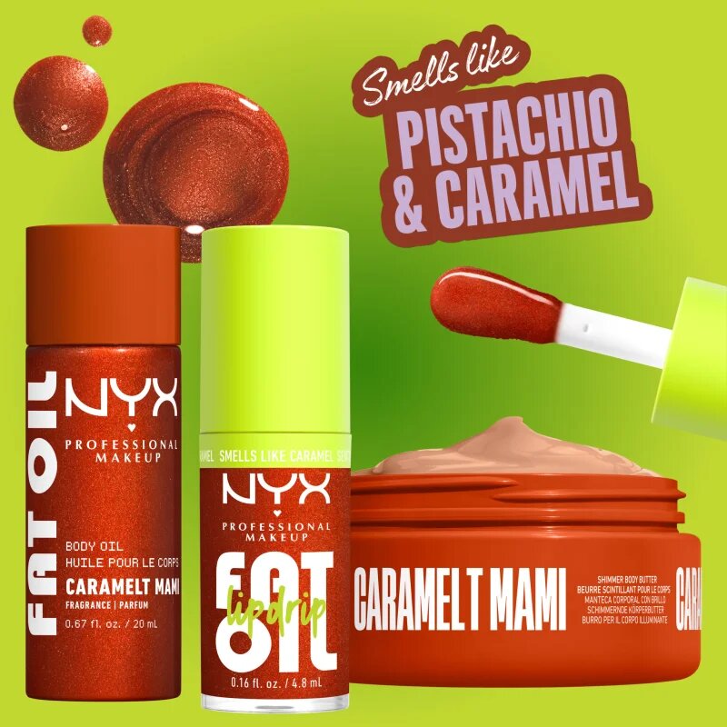 NYX Professional Makeup Fat Oil Body комплект за тяло с аромат Caramelt Mami 3 бр.