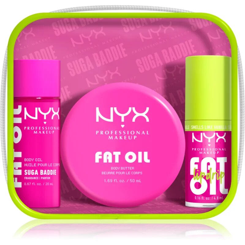 NYX Professional Makeup Fat Oil Body комплект за тяло с аромат Suga Baddie 3 бр.