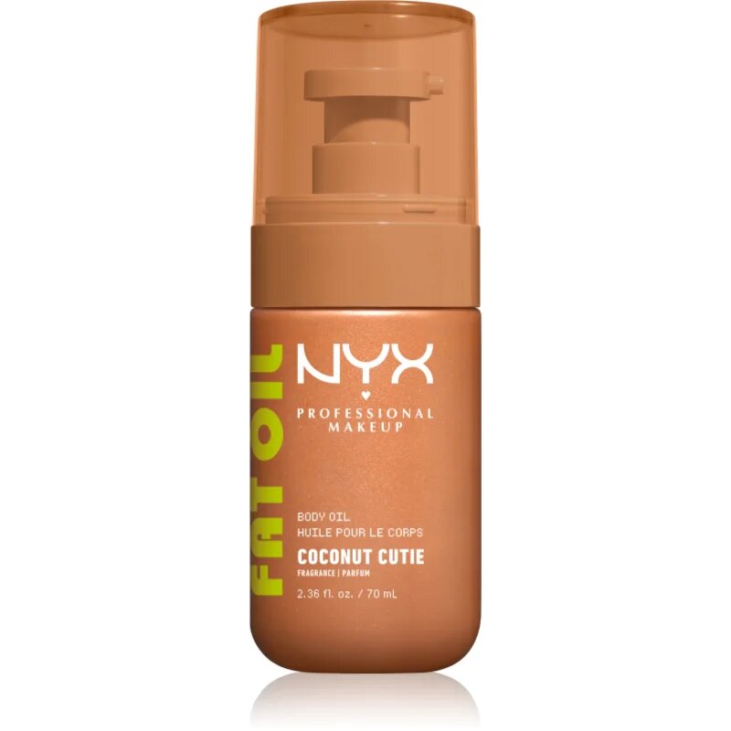 NYX Professional Makeup Fat Oil Body подхранващо масло за тяло придаващ хидратация и блясък с аромат Coconut Cutie 70 мл.